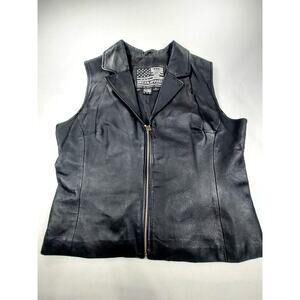 Vtg Dream Apparel Leather Motorcycle Vest Black XL Indie Sleaze Grunge Revival